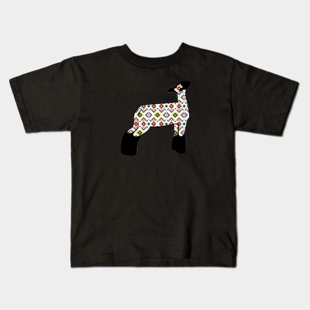 Aztec Market Wether Lamb Silhouette 1 - NOT FOR RESALE WITHOUT PERMISSION Kids T-Shirt by l-oh